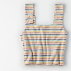 Cropped American Eagle Colorful Stripped Tank Top